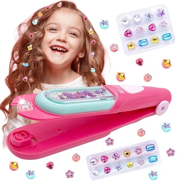 Hair Gem Stamper Kit - Hair Styling Tool with Reusable Shining Diamonds - Hair Bedazzler Kit for Girls