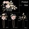 4 PCS Bridal Flower Wedding Hair Pins Crystal Pearl Hair Clips Flower Headpiece Gold Wedding Hair Accessories Jewelry with Rhinestone for Brides Bridesmaids Women Girls Updo