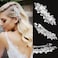 6 Pieces Rhinestone Bridal Hair Clips Leaf Wedding Hair Pins Crystal Bobby Pins Silver Hairpin Jewelry Barrette for Brides Bridesmaids Flower Girls
