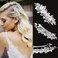 6 Pieces Rhinestone Bridal Hair Clips Leaf Wedding Hair Pins Crystal Bobby Pins Silver Hairpin Jewelry Barrette for Brides Bridesmaids Flower Girls