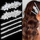 6 Pieces Rhinestone Bridal Hair Clips Leaf Wedding Hair Pins Crystal Bobby Pins Silver Hairpin Jewelry Barrette for Brides Bridesmaids Flower Girls