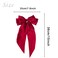 4 Pieces Silky Satin Hair Bows Ribbon Hair Barrettes Clip Large Bow Hair Slides Metal Clips French Barrette Long Tail Hair Accessories Hairpin for Women Girls(Red, Black, Dark green, Navy blue)