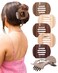 6 PCS Flat Hair Clips for Women Medium Non-slip Flat Claw Clip Strong Grip Hair Claw Clips Hair Barrettes for Thin Hair (Light Brown+Dark Brown+Light Brown+Dark Brown+Off-White+Chestnut)
