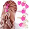 4 Pcs Valentine's Day Heart Hair Claw Clips for Women Hot Pink Strong Hold Hair Jaw Clip Pearl Heart Hairpins Sweet Lovely Heart Hair Barrettes Hair Styling Accessory Party Gifts for Thick Hair