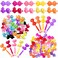 Janinka 72 Pieces Self Hinge Hair Barrettes: Plastic 80s 90s Cartoon Hairpins, Colorful Cute Barrettes for Toddlers (Multicolor)