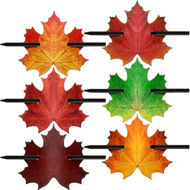 6 Pcs Maple Leaf Faux Leather Hair Pins and Barrettes - Autumn Colorful Leaves Hair Accessories for Women