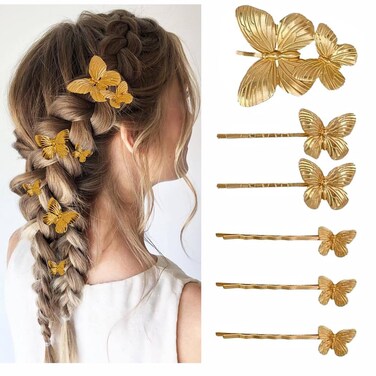 Butterfly Hair Pins Gold Butterfly Hair Clips Bridal Hair Pins Bride Wedding Clip Bridal Butterfly Accessories Hair Accessories for Women and Girls