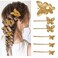 Butterfly Hair Pins Gold Butterfly Hair Clips Bridal Hair Pins Bride Wedding Clip Bridal Butterfly Accessories Hair Accessories for Women and Girls