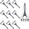10 Pieces Adjustable Hair Parting Tool Stitch Braids Finger Ring Nail Finger Metal Cosplay Claws Hair Parting Ring for Hair Braiding Supplies Cosplay Nail Holiday Party Hair Styling(Silver)