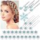 30 Pcs Christmas Hair Clips for Women Crystals Bobby Pins Snowflake Rhinestone Bridal Hair Clips Barrettes Spiral Elegant Pins for Costume Cosplay Winter Wedding Bridal Party, 4 Styles