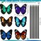 Jutom 6 Pcs Colorful Hair Barrettes with Butterfly Faux Leather Clips, Wood Stick, for Women and Girls, Hair Accessories