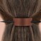 4 Pieces Leather Hair Barrettes with Stick Ponytail Clips - Hair Accessories for Women with Long Hair, 4 Colors (Black, Brown, Wine Red, Red)
