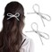 CANIPHA 2Pcs Hair Clips, Silver Glitter Crystal Bow Clips for Women, Rhinestone Sparkle Bow Hair Clips, Suitable for Girls' Date Parties