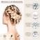36 Pieces Spiral Hair Pins Gems for Hair Rhinestone Pearl Pin for Wedding Crystal Twister with Silver Coil Jewelry Clip for Wedding Bridal Prom Party