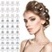36 Pieces Spiral Hair Pins Gems for Hair Rhinestone Pearl Pin for Wedding Crystal Twister with Silver Coil Jewelry Clip for Wedding Bridal Prom Party