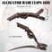 Havawish 12 Pcs Alligator Clips for Hair Styling Matte Alligator Crocodile Clips for Women Hair Sectioning(Brown)