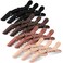 Havawish 12 Pcs Alligator Clips for Hair Styling Matte Alligator Crocodile Clips for Women Hair Sectioning(Brown)