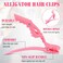 Havawish 12 Pcs Alligator Clips for Hair Styling Matte Alligator Crocodile Clips for Women Hair Sectioning(Pink)