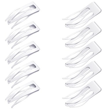 Chinco 24 Pcs Double Grip Hair Clips Metal Snap Clips Women Barrettes for Hair Making, Salon Supplies(White,2 Inch)