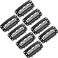 100 Pieces Snap Clips for Wigs, Hair Extensions and DIY - 32 mm U-Shape Metal Clips with Soft Rubber, Stainless Steel, 6 Teeth, for Women, 4 Colors (Black)