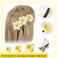 Crowye 100 Pcs Hawaiian Plumeria Flower Clips 1.6 Inch, 2 Inch, 2.4 Inch Artificial White Foam Floral Hat Clips Hawaii Frangipani Tropical Hair Accessories for Women Luau Beach Wedding Party