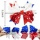 4th of July American Flag 4 inch Barrette Hairpins and Hair Clips - Patriotic Stars and Stripes Hair Accessories for Girls, Women, Independence Day, Memorial Day (3Pcs)