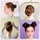 4 Pcs Hair Bun Maker, DIY French Twist Snap Roll Tool Magic Donut Hair Accessory Ballet Bun Maker for Women and Kids Long Hair (Black)