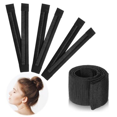 4 Pcs Hair Bun Maker, DIY French Twist Snap Roll Tool Magic Donut Hair Accessory Ballet Bun Maker for Women and Kids Long Hair (Black)