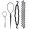 Hair Bun Maker, Magic Hair Braiding Tool, 4/9 Pieces Hair Styling Accessories, Ponytail Pull Through Tool, Topsy Tail Hair Tool for Women Girls(4 Pieces)