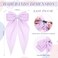 36 Pcs Big Hair Bows for Women Silky Satin Hair Bows Bulk Oversized Long Tail Black White Hair Bow Large Hair Ribbons Hair Clips Barrettes Large Metal Clips Bowknot Hair Accessories Gift