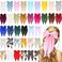 36 Pcs Big Hair Bows for Women Silky Satin Hair Bows Bulk Oversized Long Tail Black White Hair Bow Large Hair Ribbons Hair Clips Barrettes Large Metal Clips Bowknot Hair Accessories Gift