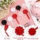 Jutom 72 Pcs Hair Barrettes Balls for Girls Self Hinge Hair Ties Bubble Accessories Set 80s 90s Bow Flower Plastic Clips for Baby Toddler(Black, White, Clear, Red)