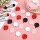Jutom 72 Pcs Hair Barrettes Balls for Girls Self Hinge Hair Ties Bubble Accessories Set 80s 90s Bow Flower Plastic Clips for Baby Toddler(Black, White, Clear, Red)