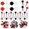 Jutom 72 Pcs Hair Barrettes Balls for Girls Self Hinge Hair Ties Bubble Accessories Set 80s 90s Bow Flower Plastic Clips for Baby Toddler(Black, White, Clear, Red)