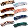 WILLBOND 8 Pieces Tortoise Shell Hair Barrettes Automatic Cellulose Acetate Hair Clip Medium French Design Rectangle Snap Clip for Ladies Daily Wear(Stylish Patterns)