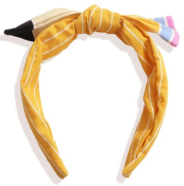 Hair Accessories for Teen Girls - Back to School Outfits with Hair Bow Clips, Pencil Headbands in Yellow for Students and Uniforms