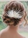 Latious Wedding Bride Flapper Feather Hair Comb White Crystal Bridal 1920s Hair Clip Fascinator Hair Accessories Prom Hair Jewelry for Women and Girls