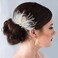 Latious Wedding Bride Flapper Feather Hair Comb White Crystal Bridal 1920s Hair Clip Fascinator Hair Accessories Prom Hair Jewelry for Women and Girls