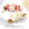 Latious Flower Bride Wedding Hair Comb White Floral Bridal Hair Clip Leaf Hair Piece Rose Hair Accessories for Women and Girls (Pink)