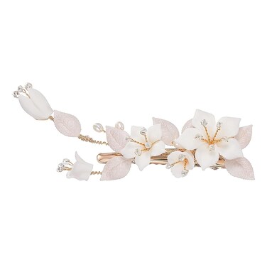 AW BRIDAL Flower Hair Clip for Wedding Hair Comb Barrette Bridal Hair Pieces Wedding Hair Accessories for Women Girls (Gold)