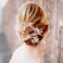 Unicra Flower Bride Wedding Hair Pins Silver Bridal Hair Pieces Pearl Hair Accessories Leaf Prom Hair Clips for Women and Girls (Pack of 5)