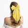 Large Satin Bow Barrettes Clips in Yellow - Hair Accessories for Women