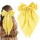Large Satin Bow Barrettes Clips in Yellow - Hair Accessories for Women
