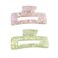 2pcs Large Hair Claw Clips for Thick Hair, Tortoise Hair Clips, Acrylic Celluloid French Butterfly Jaw Clips, Strong Hold for Women (Purple&amp;Green)