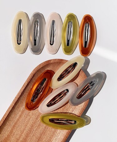 10 Pieces 3.2 Inch Big Oval Shape Women Hair Clips Metal Acrylic Resin No Slip Hair Barrettes for Girls Women Hair Styling Hair Accessories