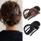 CAKURE Flat Claw Clips French Concord Hair Clips Black Large Hair Claw Clip for Thick Hair Banana Hair Barrettes Hair Accessories for Women and Girls (Pack of 2)