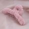 Winter Plush Hair Claw Clip Fluffy Fuzzy Hair Claw Barrette Pink Fur Hair Claw Clamp Thick Non Slip Hair Clip Claw Faux Fur Hair Clips Decorative Hair Accessories for Women and Girls Headdress