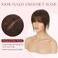 Human Hair Topper with Bangs for Women, 360&deg; Cover 3D Bangs Clip in Hair Toppers Hair Piece Dark Brown Clip on Fake Bangs Topper Hairpiece Hand-tied Silk Base Topper (Dark Brown)
