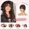 Human Hair Topper with Bangs for Women, 360&deg; Cover 3D Bangs Clip in Hair Toppers Hair Piece Dark Brown Clip on Fake Bangs Topper Hairpiece Hand-tied Silk Base Topper (Dark Brown)