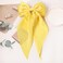 Furling Pompoms Hair Bows for Women - Pack of 2 Yellow Hair Bow Clips for Girls Satin Big Bows Long Tail Alligator Clip Ribbon Hair Barrette Hair Accessories for Bridal Bachelorette Party